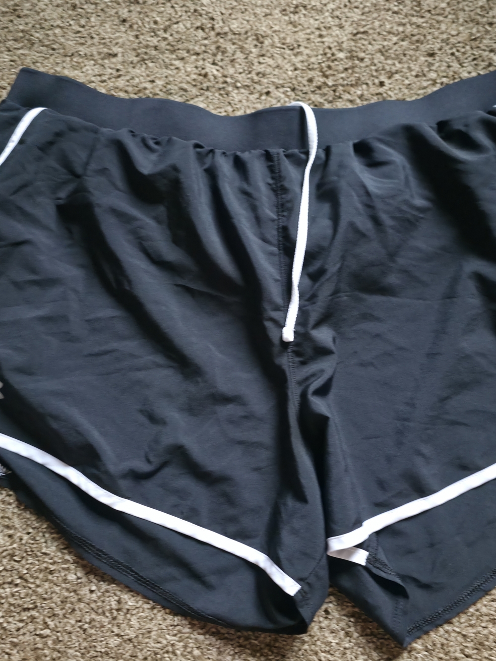 Under Armour Black Women's Athletic Shorts with White Trim